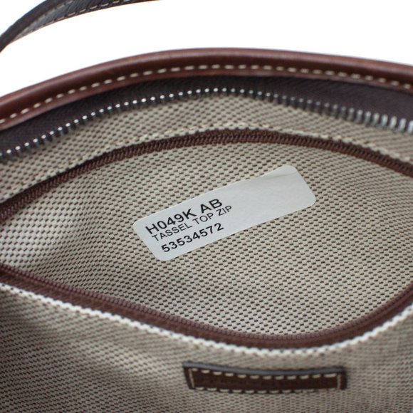 SOLD 🔴 Dooney & Bourke Aubergine Tassel Top Shoulder Bag - Picture 5 of 7